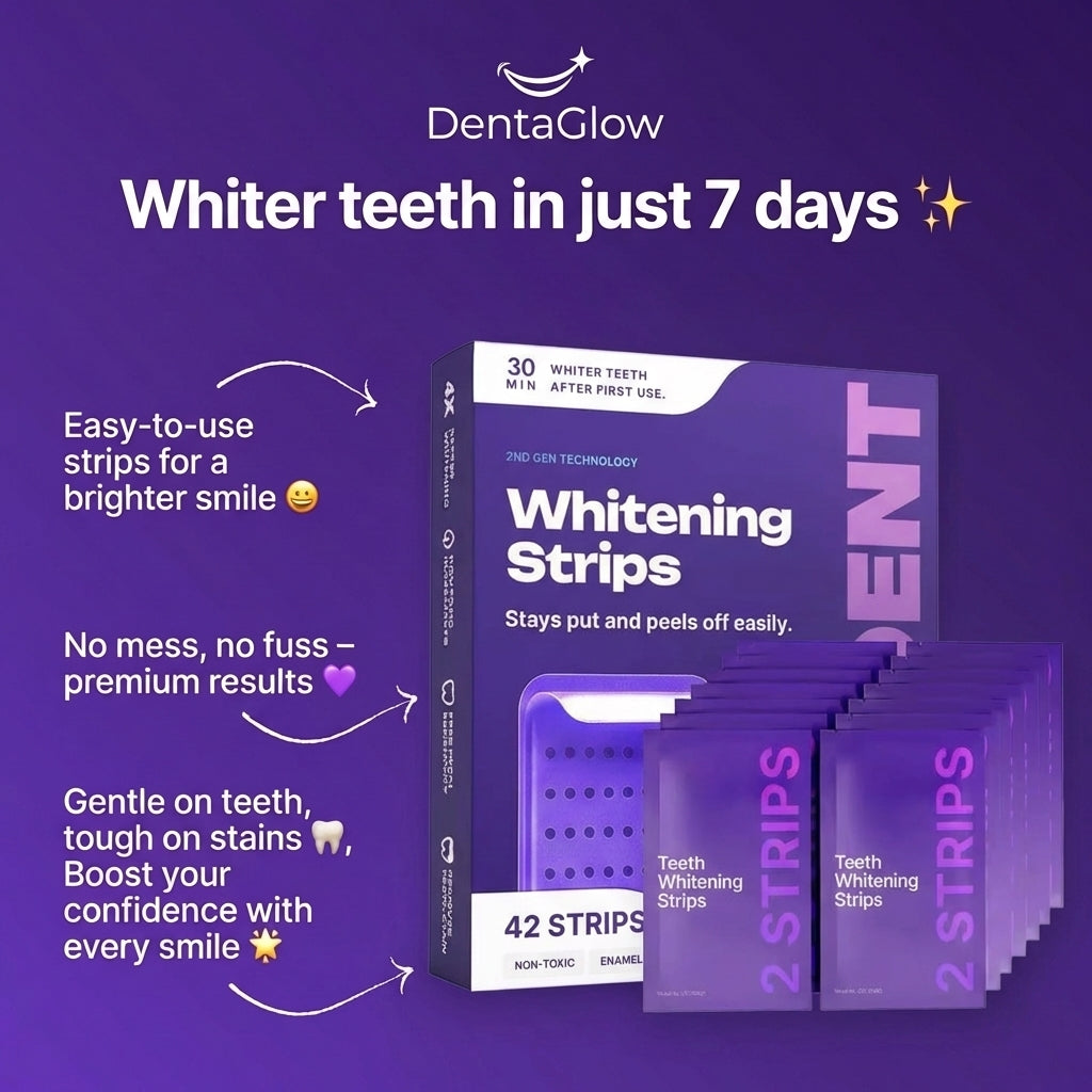 DentaGlow Teeth Whitening Strips – Bright Smile in 7 Days