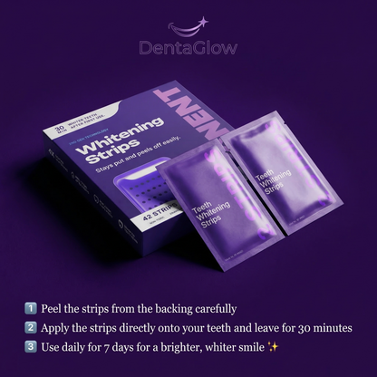 DentaGlow Teeth Whitening Strips – Bright Smile in 7 Days
